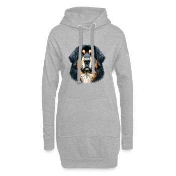 Visage de chien - Dogue du Tibet - Sweat-shirt à capuche long Femme - gris chiné - Devant