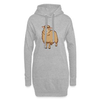 Kawaii Cotswold Schaf - Hoodie-Kleid - Grau meliert - Vorne