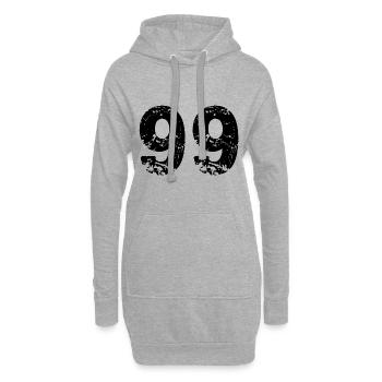 Maillot numéro 99 - Sweat-shirt à capuche long Femme - gris chiné - Devant