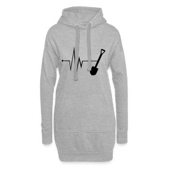 Schaufel Puls Silhouette - Hoodie-Kleid - Grau meliert - Vorne