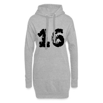 16 Maillot numéro - Sweat-shirt à capuche long Femme - gris chiné - Devant
