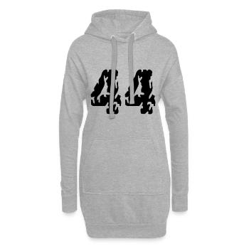 44 Zahl Trikot - Hoodie-Kleid - Grau meliert - Vorne