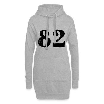 82 Zahl Trikot - Hoodie-Kleid - Grau meliert - Vorne