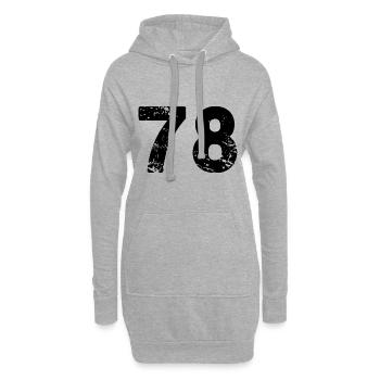 Maillot numéro 78 - Sweat-shirt à capuche long Femme - gris chiné - Devant