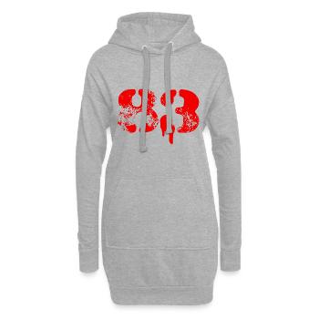 83 Symbole numérique - Sweat-shirt à capuche long Femme - gris chiné - Devant