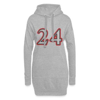 24 Numéro de numéro - Sweat-shirt à capuche long Femme - gris chiné - Devant