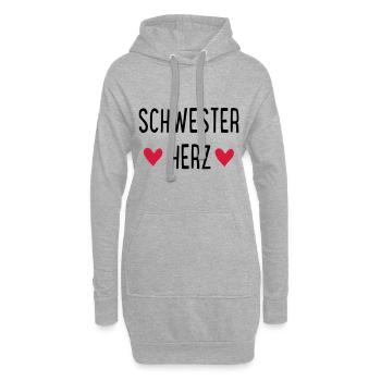 SCHWESTERHERZ - Hoodie-Kleid - Grau meliert - Vorne