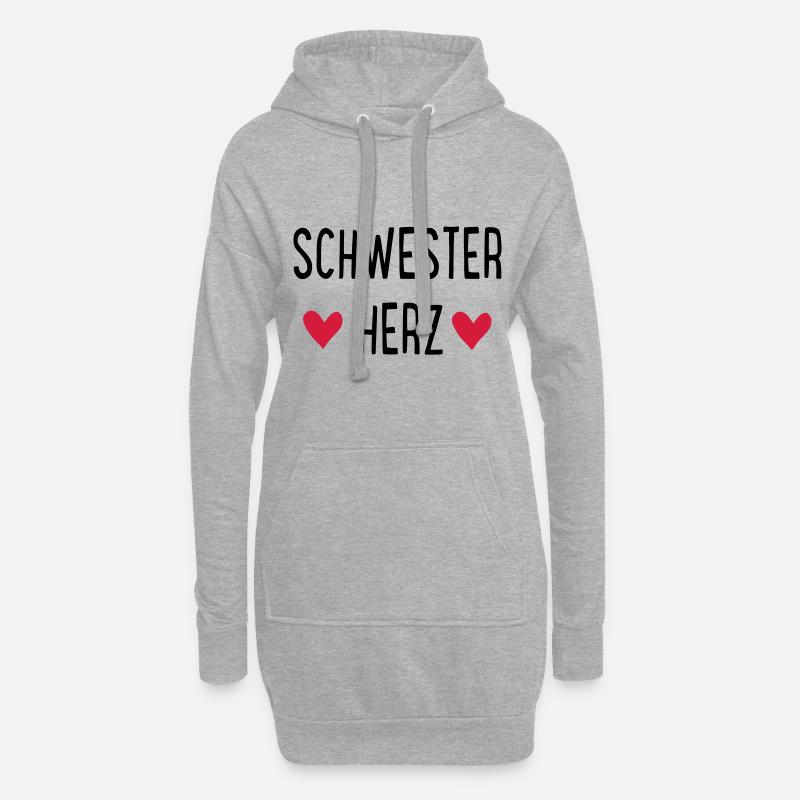 SCHWESTERHERZ - Hoodie-Kleid - Grau meliert
