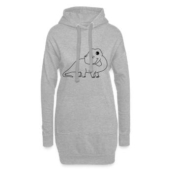 Dinosaure brontosaure Comic - Sweat-shirt à capuche long Femme - gris chiné - Devant