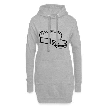 Symbole de l’icône du pain - Sweat-shirt à capuche long Femme - gris chiné - Devant