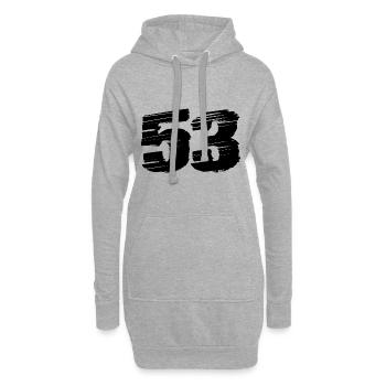 53 Numéro maillot - Sweat-shirt à capuche long Femme - gris chiné - Devant