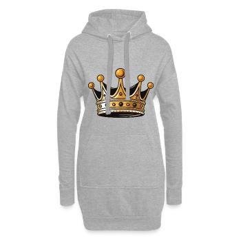 Krone Symbol - Hoodie-Kleid - Grau meliert - Vorne