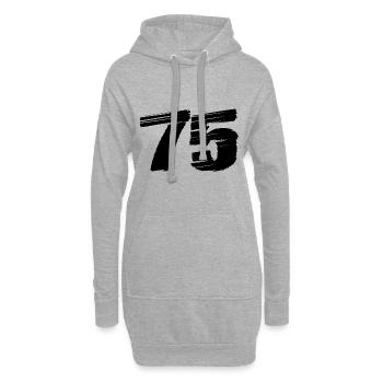 75 Maillot numéro - Sweat-shirt à capuche long Femme - gris chiné - Devant