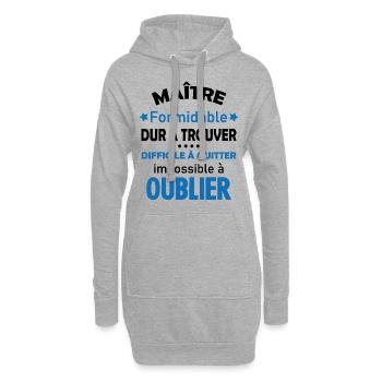 Maître formidable idée cadeau maître d'école - Sweat-shirt à capuche long Femme - gris chiné - Devant