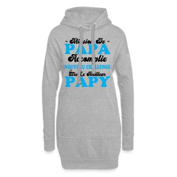 Nouveau Challenge Être Le Meilleur Papy - Sweat-shirt à capuche long Femme - gris chiné - Devant
