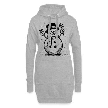 Bonhomme de neige mignon - Sweat-shirt à capuche long Femme - gris chiné - Devant