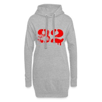 Symbole numérique 82 - Sweat-shirt à capuche long Femme - gris chiné - Devant