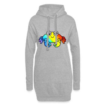 Krabbe Comic Tier - Hoodie-Kleid - Grau meliert - Vorne