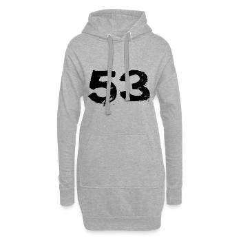 53 Numéro maillot - Sweat-shirt à capuche long Femme - gris chiné - Devant