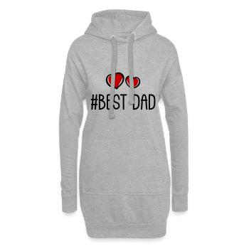 Meilleur Papa Coeurs Amour - Sweat-shirt à capuche long Femme - gris chiné - Devant