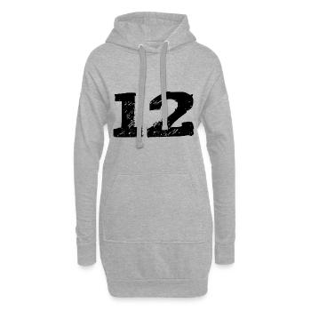 12 Zahl Trikot - Hoodie-Kleid - Grau meliert - Vorne