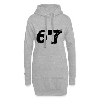 67 Maillot numéro - Sweat-shirt à capuche long Femme - gris chiné - Devant