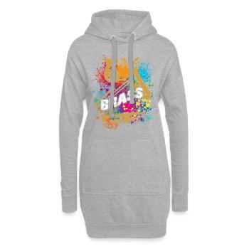 Trompete, Posaune, Saxofon, Horn - BRASS - Hoodie-Kleid - Grau meliert - Vorne