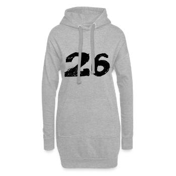 26 Maillot numéro - Sweat-shirt à capuche long Femme - gris chiné - Devant