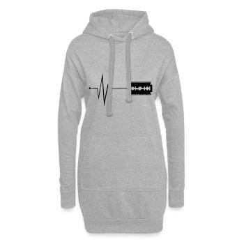Impulsion de lame de rasoir - Sweat-shirt à capuche long Femme - gris chiné - Devant