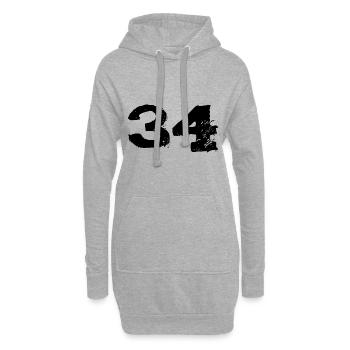 Maillot 34 Numéro - Sweat-shirt à capuche long Femme - gris chiné - Devant