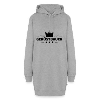 Gerüstbauer Beruf - Hoodie-Kleid - Grau meliert - Vorne - AI Model Female 172 light (172cm)