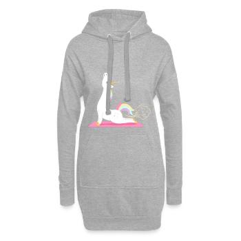 Magisches Einhorn Yoga Yogi - Hoodie-Kleid - Grau meliert - Vorne