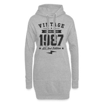 Millésime 1987 - Sweat-shirt à capuche long Femme - gris chiné - Devant