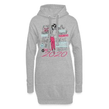 Millésime 2020 Cadeau Anniversaire 2020 Fille 2020 - Sweat-shirt à capuche long Femme - gris chiné - Devant