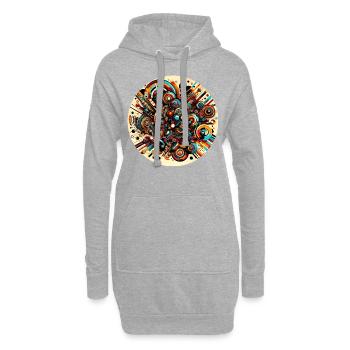 Afro-Stil Chromatische Harmonie - Hoodie-Kleid - Grau meliert - Vorne