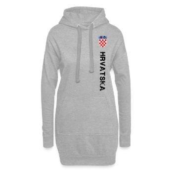 Hrvatska Kroatien Design im Retro Look. - Hoodie-Kleid - Grau meliert - Vorne