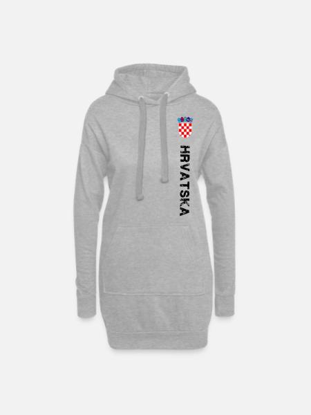Hrvatska Kroatien Design im Retro Look. - Hoodie-Kleid - Grau meliert