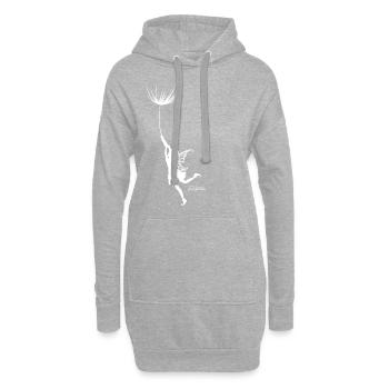 Vom Winde verweht Feen Motiv mit Pusteblumen Samen - Hoodie-Kleid - Grau meliert - Vorne