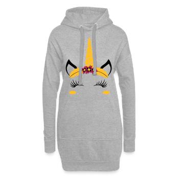 Funny cute unicorn Gift idea - Hoodie-Kleid - Grau meliert - Vorne
