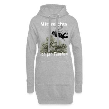 Plongée, plongeur, plongée - Sweat-shirt à capuche long Femme - gris chiné - Devant