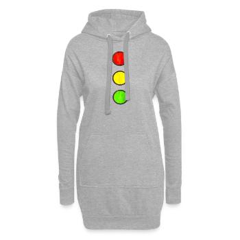 Feux tricolores, voiture école, conduite, vendange - Sweat-shirt à capuche long Femme - gris chiné - Devant