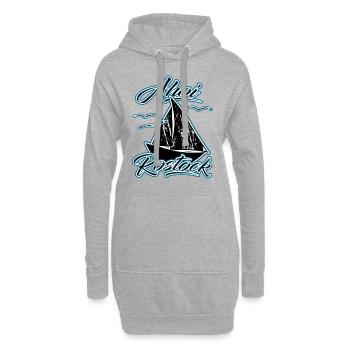 Ahoi Rostock | Yolo-Artwork - Hoodie-Kleid - Grau meliert - Vorne