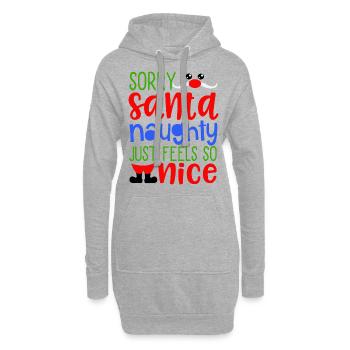 Naughty Feels Nice Schmutzig versaut - Hoodie-Kleid - Grau meliert - Vorne