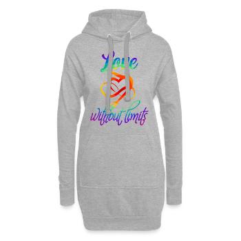 Homo Love Without Limits - LGBT Gift Gay Pride - Sweat-shirt à capuche long Femme - gris chiné - Devant