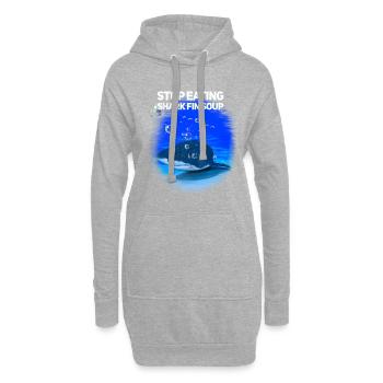 Arrêtez de manger de la soupe d'ailerons de requin - Sweat-shirt à capuche long Femme - gris chiné - Devant