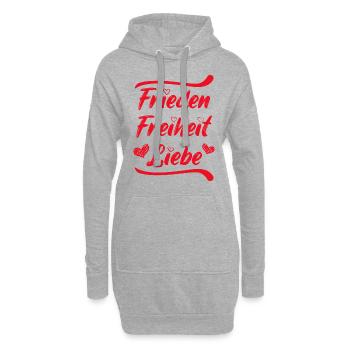 Frieden Freiheit Liebe Demo Herz demonstrieren - Hoodie-Kleid - Grau meliert - Vorne