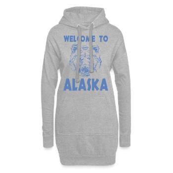 Bienvenue en Alaska - Sweat-shirt à capuche long Femme - gris chiné - Devant