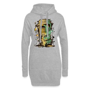 Abstraktes Vektor-Grafitti-Design, niedrige Palette - Hoodie-Kleid - Grau meliert - Vorne