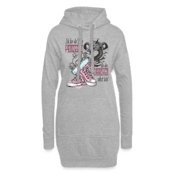 Frau - Prinzessen die den Drachen selber tötet - Hoodie-Kleid - Grau meliert - Vorne