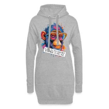 Affe zweideutiger Spruch und Einstellung - Hoodie-Kleid - Grau meliert - Vorne